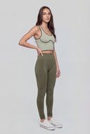 Contrast Piping Compression Rib Crop Top
