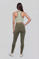 Contrast Piping Compression Rib Crop Top