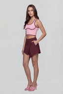 Contrast Piping Compression Rib Crop Top