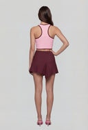 Contrast Piping Compression Rib Crop Top