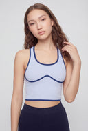 Contrast Piping Compression Rib Crop Top