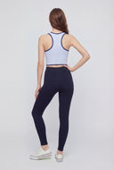 Contrast Piping Compression Rib Crop Top