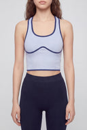Contrast Piping Compression Rib Crop Top