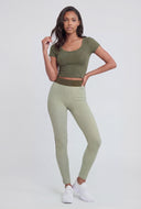 Compression Ribbed High Waist Leggings