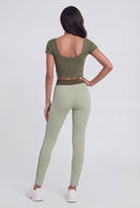 Compression Ribbed High Waist Leggings