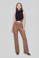 Chevron Knit High-Waist Pants