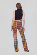 Chevron Knit High-Waist Pants