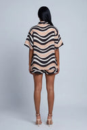 Swirl Print High Waist Shorts
