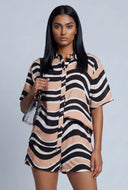 Swirl Print Button Front Shirt