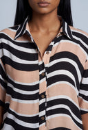 Swirl Print Button Front Shirt