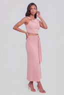 Kinley Asymmetrical Metallic Crop Top