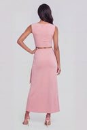 Kinley Asymmetrical Metallic Crop Top