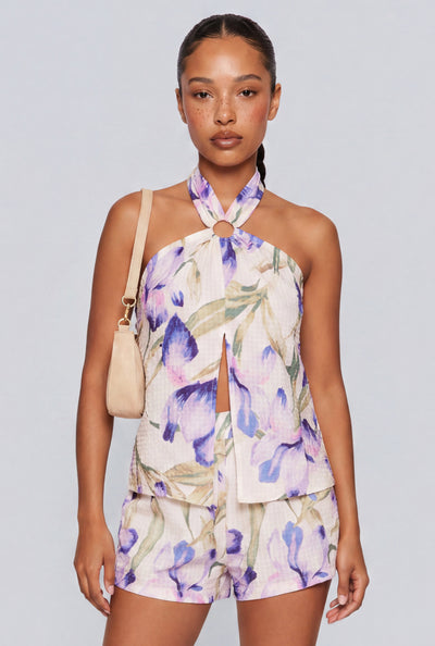 Floral Flyaway Halter Top
