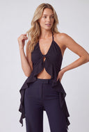 Jamie Flyaway Crepe Halter Blouse