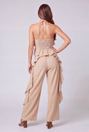 Jamie Flyaway Crepe Halter Blouse