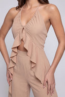 Jamie Flyaway Crepe Halter Blouse
