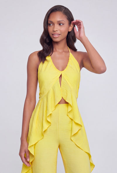 Jamie Flyaway Crepe Halter Blouse