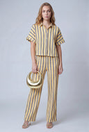 Striped Textured Button Front Shirt