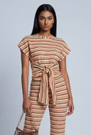 Mariah Striped Tie Waist Top