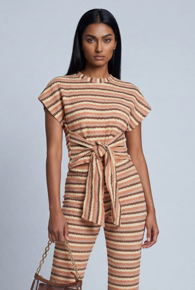 Mariah Striped Tie Waist Top