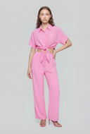 Kyra Tie Front Crepe Shirt