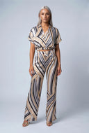 Analeia Striped Satin Palazzo Pants