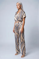Analeia Striped Satin Palazzo Pants