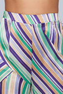 Analeia Striped Satin Palazzo Pants
