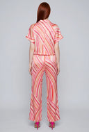 Analeia Striped Satin Palazzo Pants
