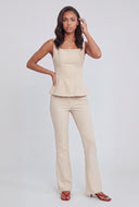 Sleeveless Crepe Peplum Blouse