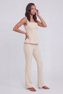 Sleeveless Crepe Peplum Blouse