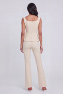 Sleeveless Crepe Peplum Blouse