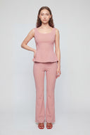 Sleeveless Crepe Peplum Blouse