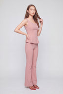Sleeveless Crepe Peplum Blouse
