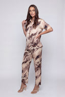 Marbled Satin Button Front Shirt
