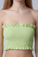 Pearl Smocked Crop Tube Top