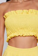 Pearl Smocked Crop Tube Top