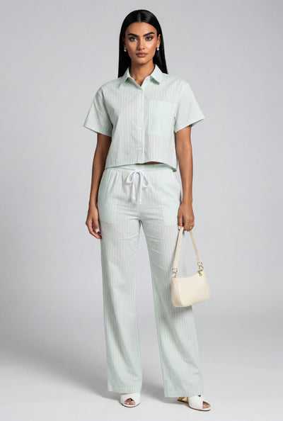 Striped Poplin Pants