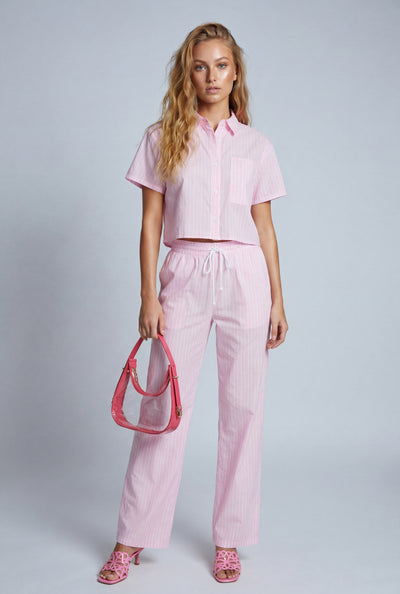Striped Poplin Pants
