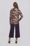 Camo Crepe Button-Front Shirt