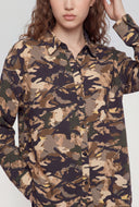 Camo Crepe Button-Front Shirt