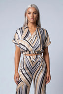 Analeia Striped Satin Blouse