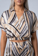 Analeia Striped Satin Blouse