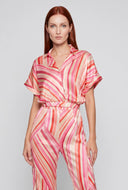 Analeia Striped Satin Blouse