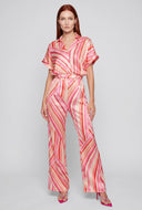 Analeia Striped Satin Blouse