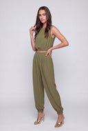 Cattleya Crepe High Waist Joggers