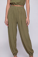 Cattleya Crepe High Waist Joggers