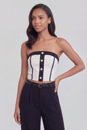 Marleigh Contrast Trim Strapless Crop Top