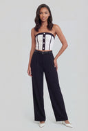Marleigh Contrast Trim Strapless Crop Top