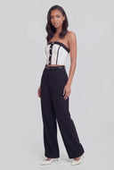 Marleigh Contrast Trim Strapless Crop Top